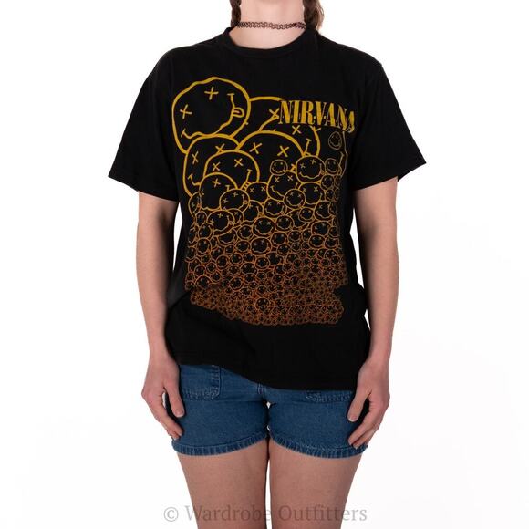 Tops - Vintage Y2K Nirvana Smiley Tee